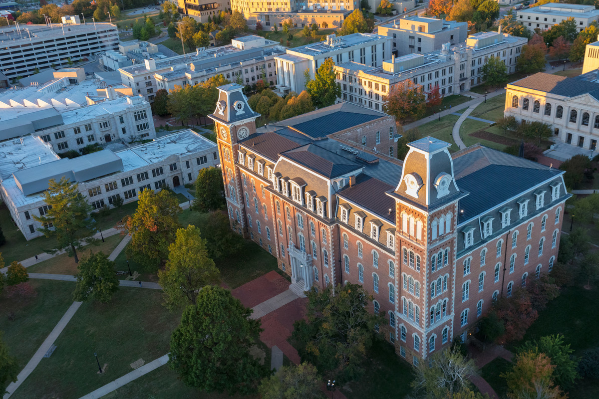 Aerial view of the University of Arkansas